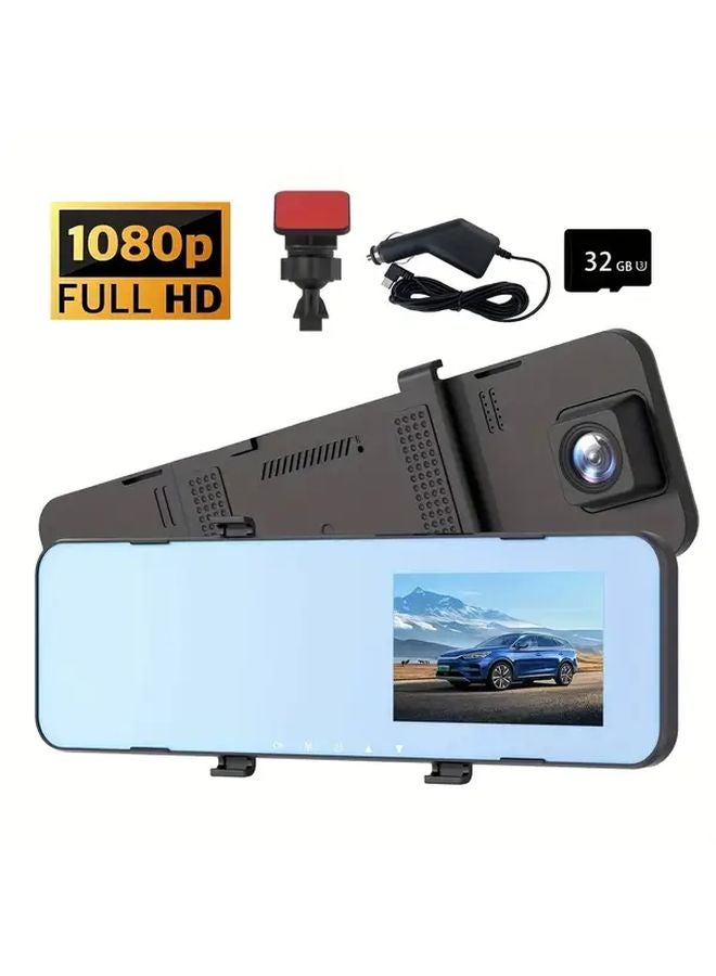 Black Dash Cam 1080P Loop Recording 24H Parking Monitor Rearview Camera Easy Install - Image 1
